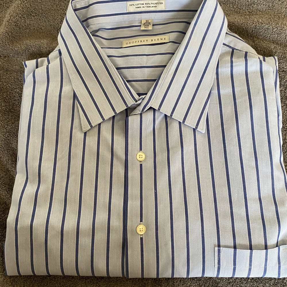 Geoffrey Beene Dress shirt, Blue, Sz 22 37/38.